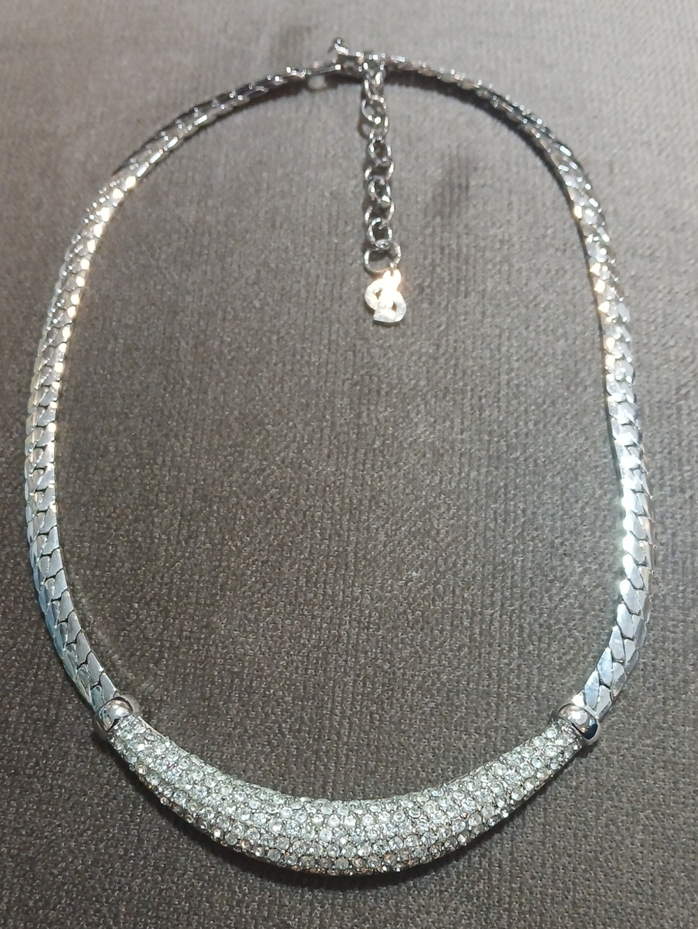 Stunning Vintage Dior Silver Tone Crystal Necklace